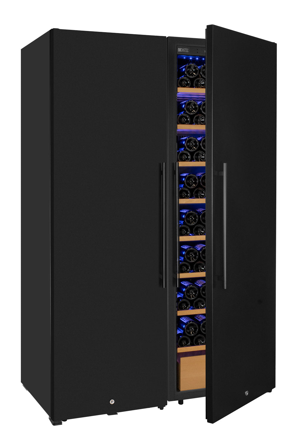 Allavino Side-by-Side Wine Vault with Solid Black Dooors