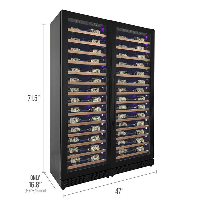 Allavino Reserva 2X-VSW6771S-1B-W LED wood panel Shallow Wine Refrigerator dimensions