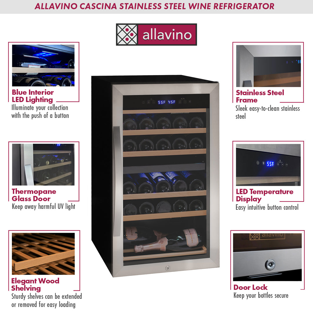 Allavino Cascina KWR28D-2SR Wine Refrigerator features