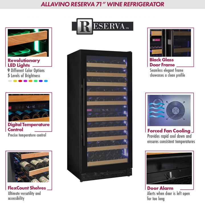 Allavino Reserva VSW11955D-2BGR wine refrigerator features