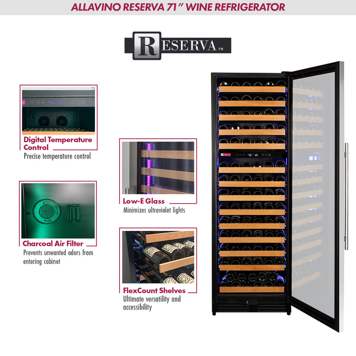 Allavino Reserva VSW15471D-2SR LED wine refrigerator features