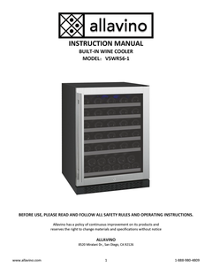 The manual for VSWR56-1 wine coolers