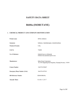 A material safety data sheet for KWR50S-1SR units.