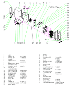 A parts diagram for a VSWR30 unit