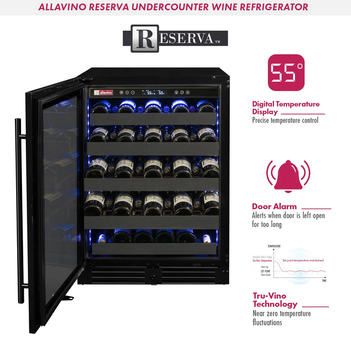 Allavino Reserva BDW5034S-1BSL wine refrigerator features