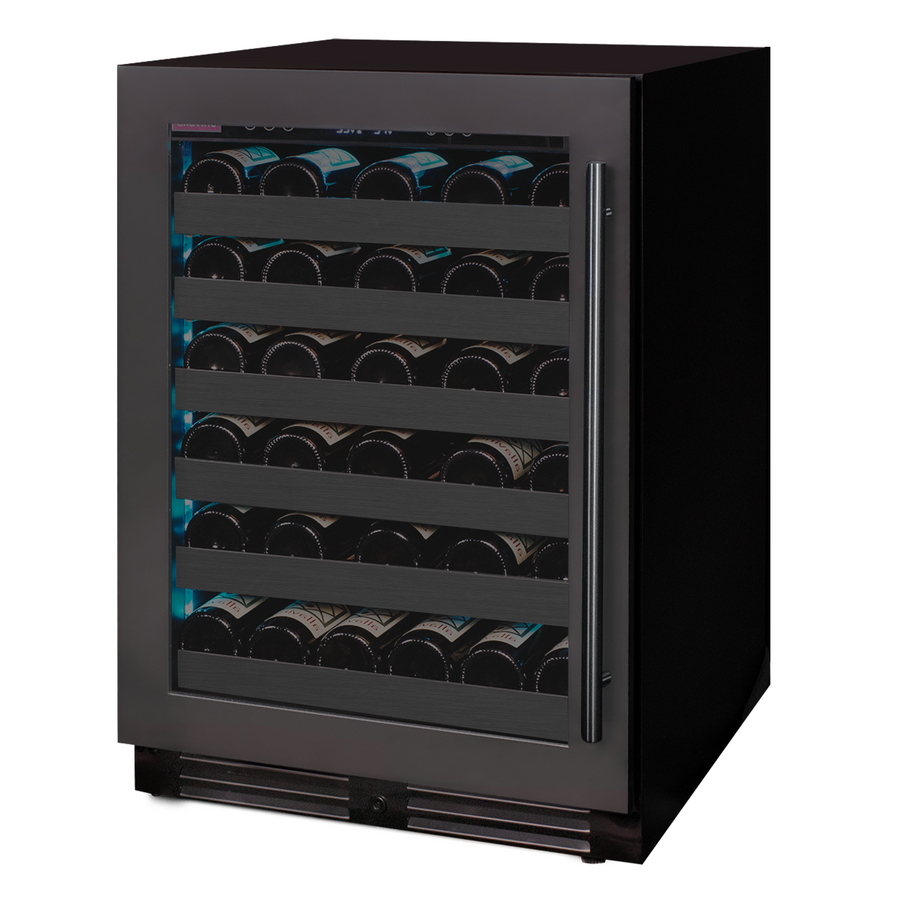 50 Bottle Single Zone Left Hinge Black Stainless Steel Wine Cooler 50 Bottle Single Zone Left Hinge Black Stainless Steel Wine Cooler