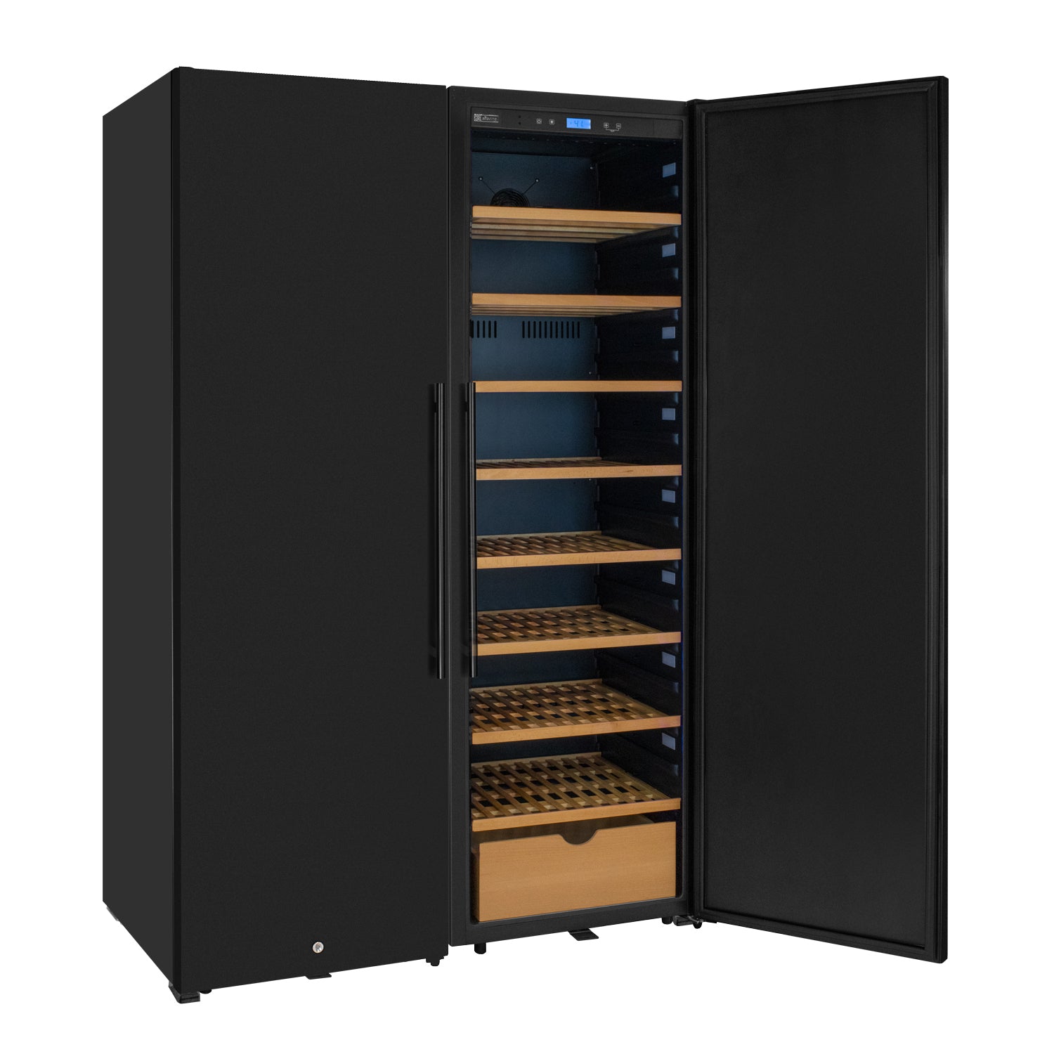 Allavino Side-by-Side Wine Vault with Solid Black Dooors