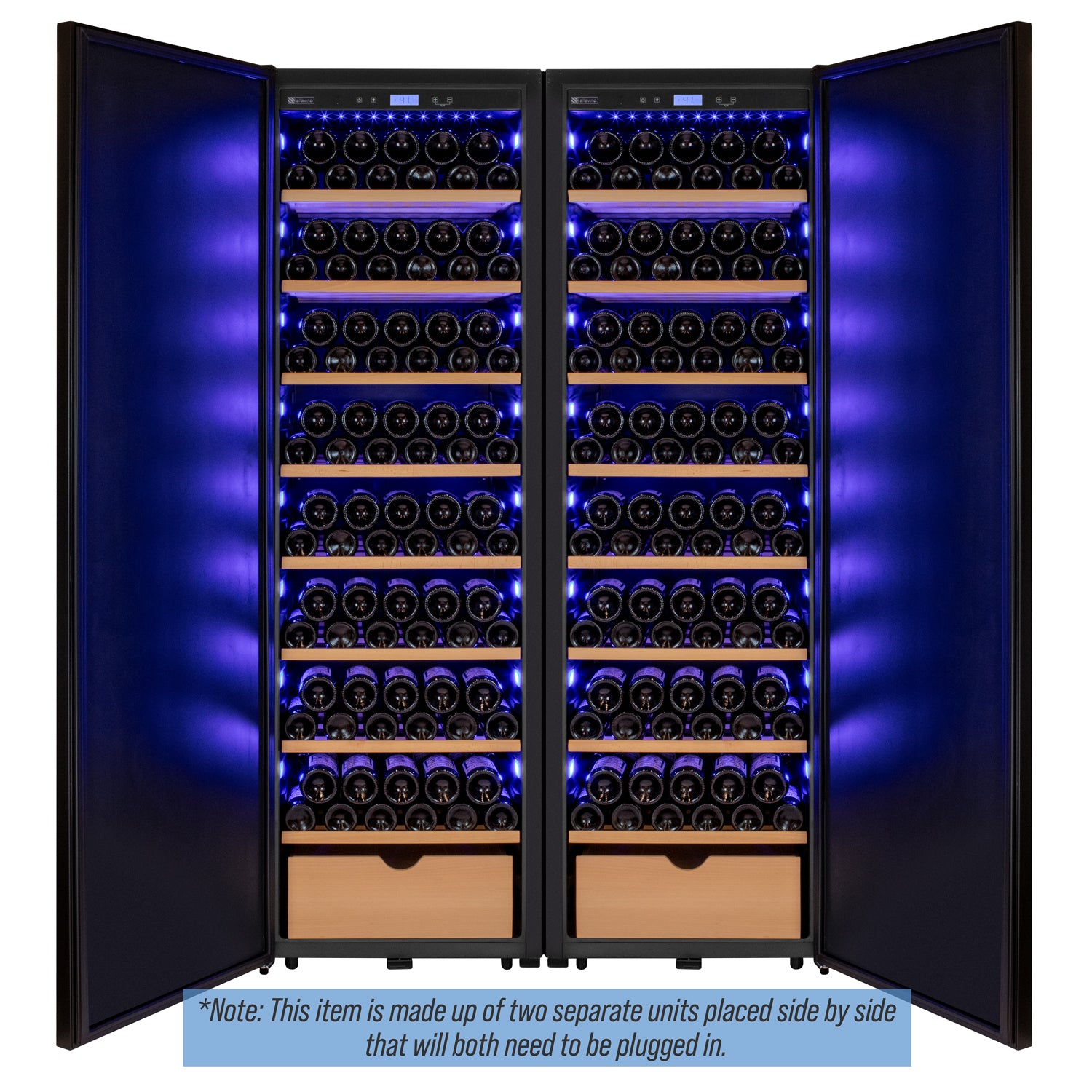 Allavino Side-by-Side Wine Vault with Solid Black Dooors