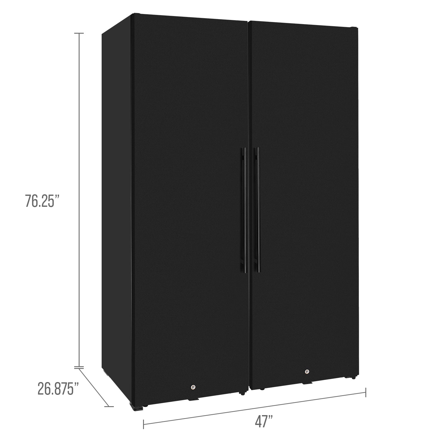 Allavino Side-by-Side Wine Vault with Solid Black Dooors
