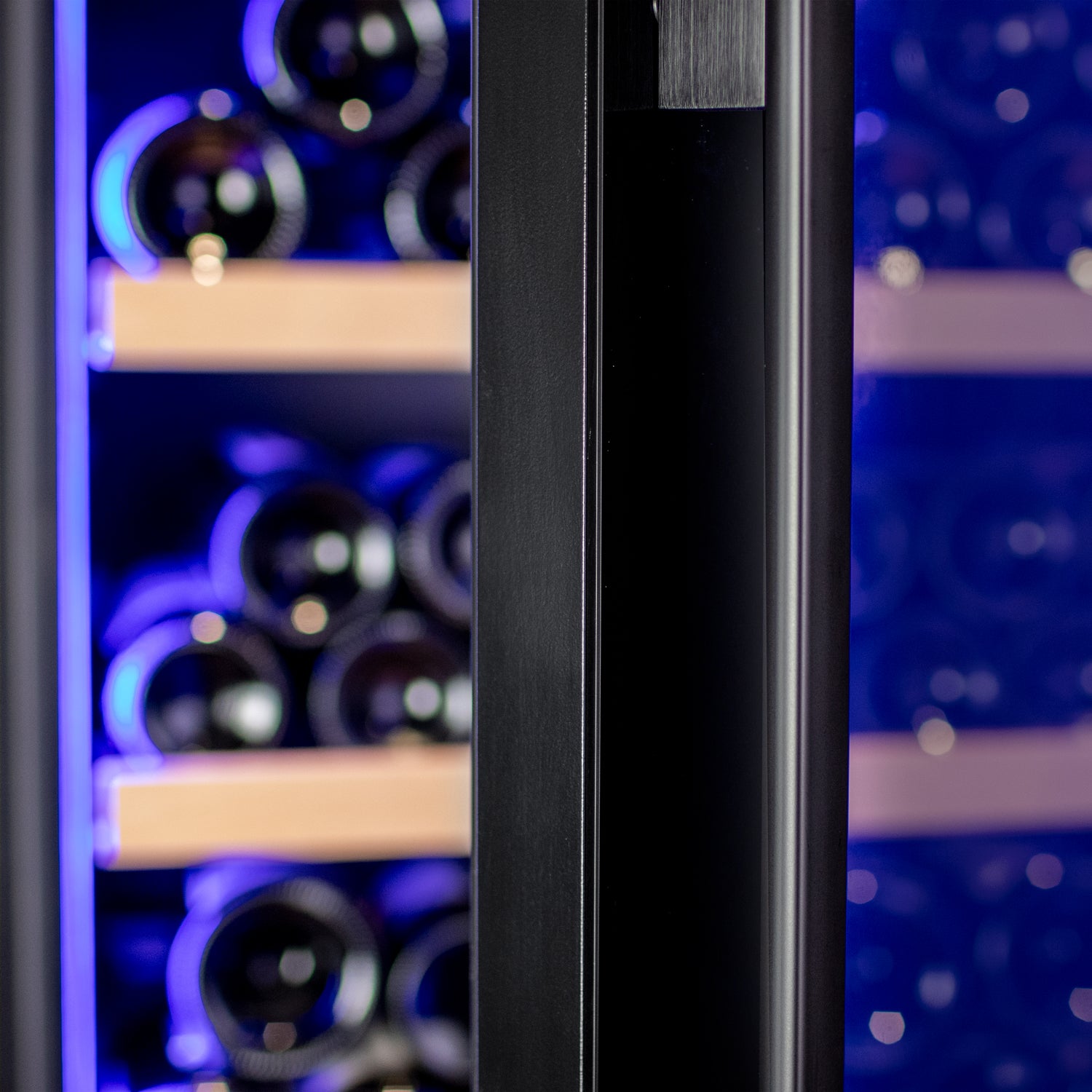 Allavino 496 Bottle Dual Zone Black Glass Side-by-Side Wine Cooler
