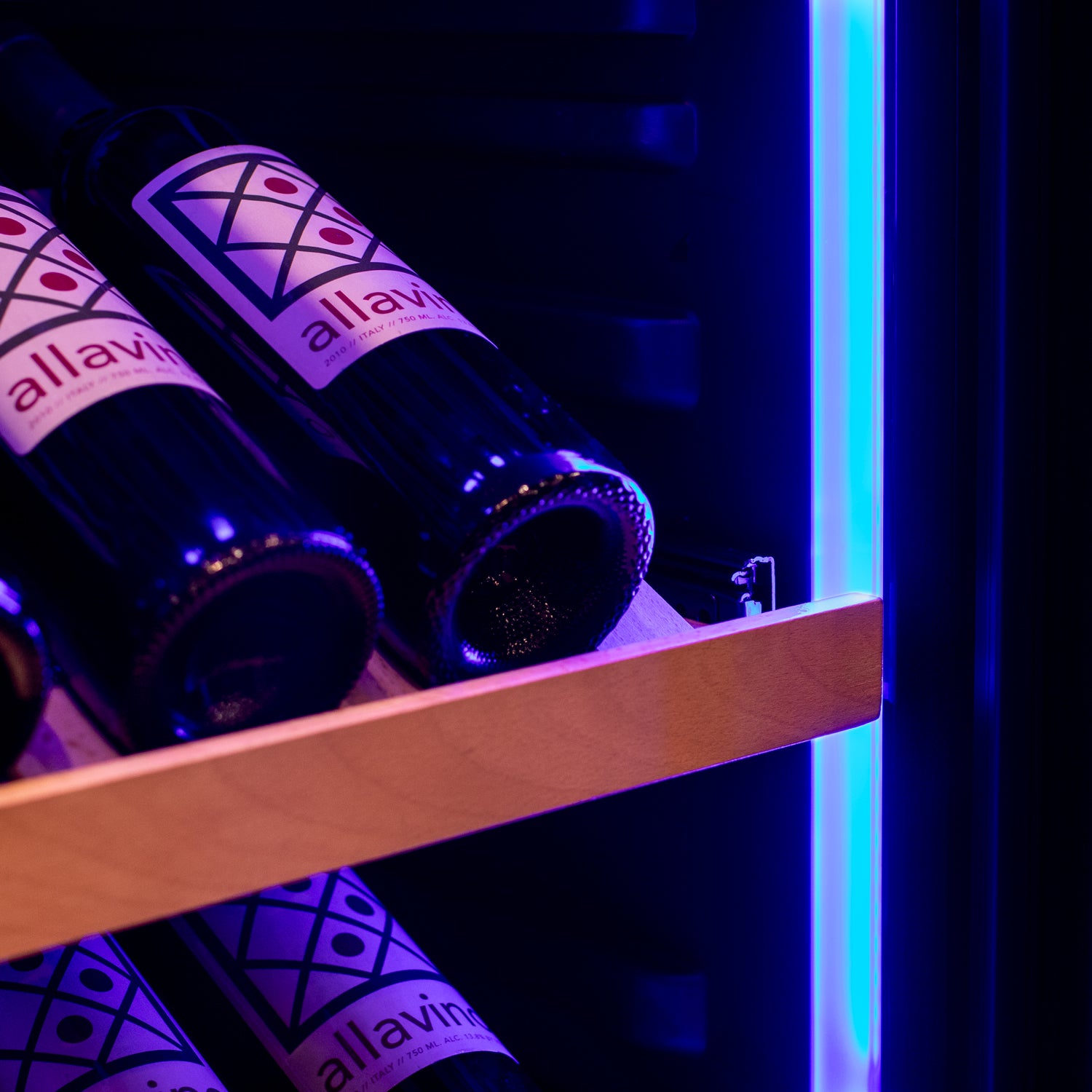 Allavino 496 Bottle Dual Zone Black Glass Side-by-Side Wine Cooler