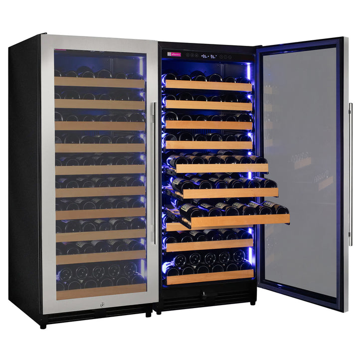 Reserva Series 238 Bottle 55" Tall Dual Zone Side-by-Side Stainless Steel Wine Refrigerator
