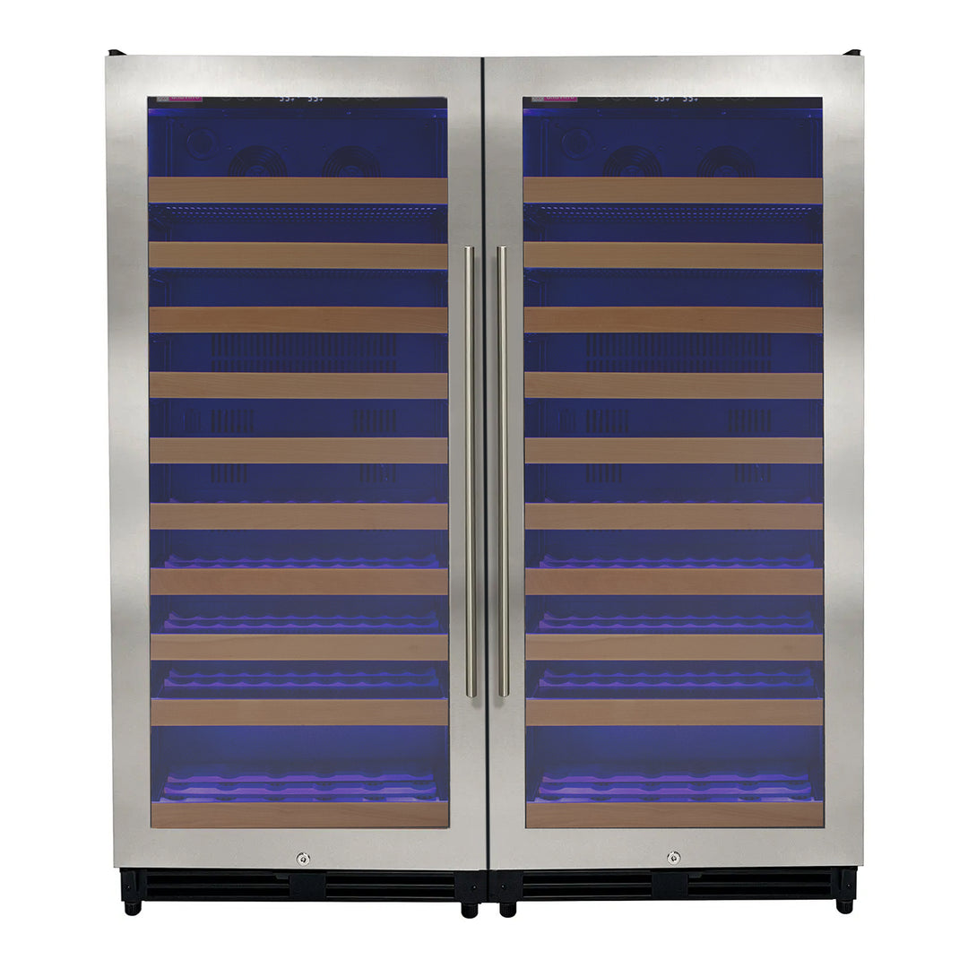 Reserva Series 238 Bottle 55" Tall Dual Zone Side-by-Side Stainless Steel Wine Refrigerator