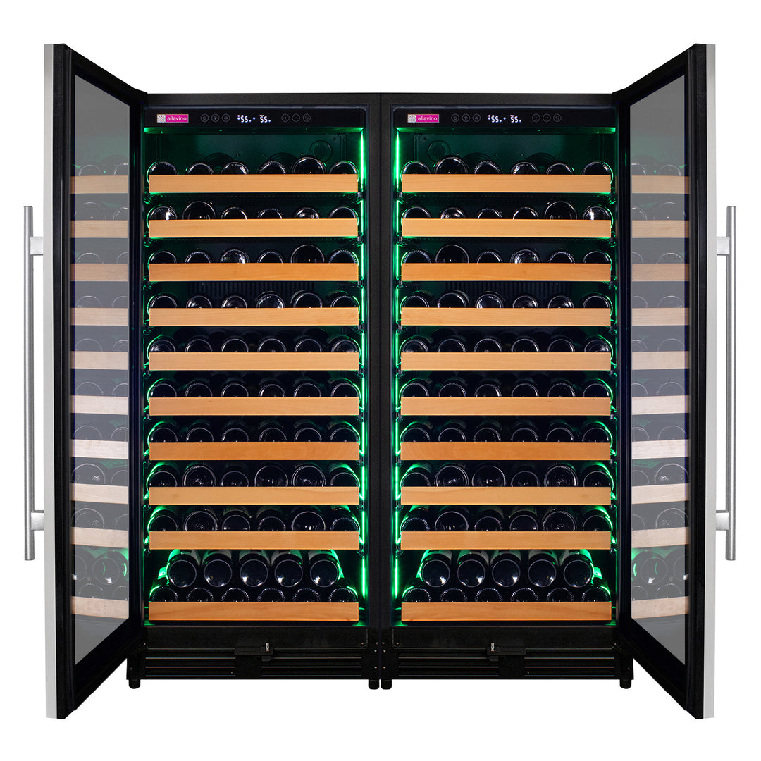 Reserva Series 238 Bottle 55" Tall Dual Zone Side-by-Side Stainless Steel Wine Refrigerator