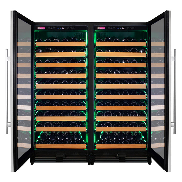 Reserva Series 238 Bottle 55" Tall Dual Zone Side-by-Side Stainless Steel Wine Refrigerator