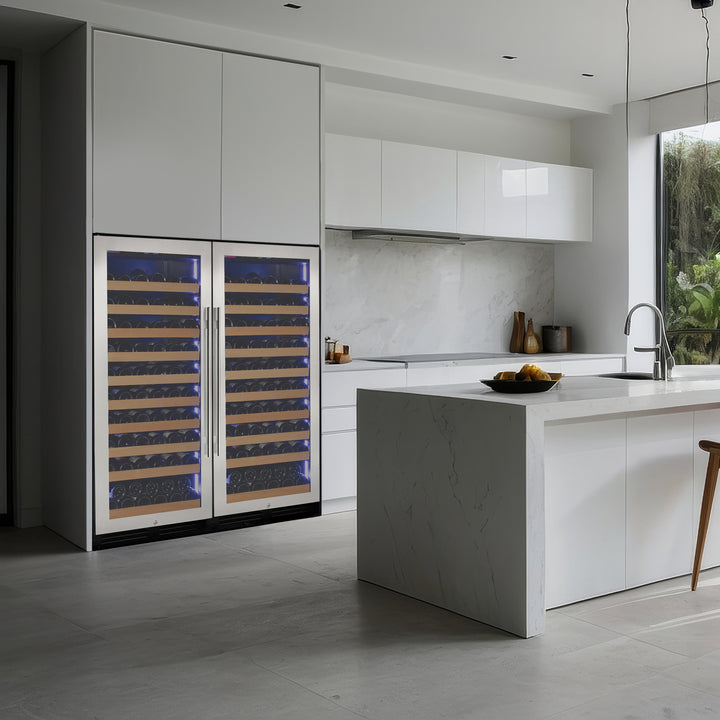Reserva Series 238 Bottle 55" Tall Dual Zone Side-by-Side Stainless Steel Wine Refrigerator