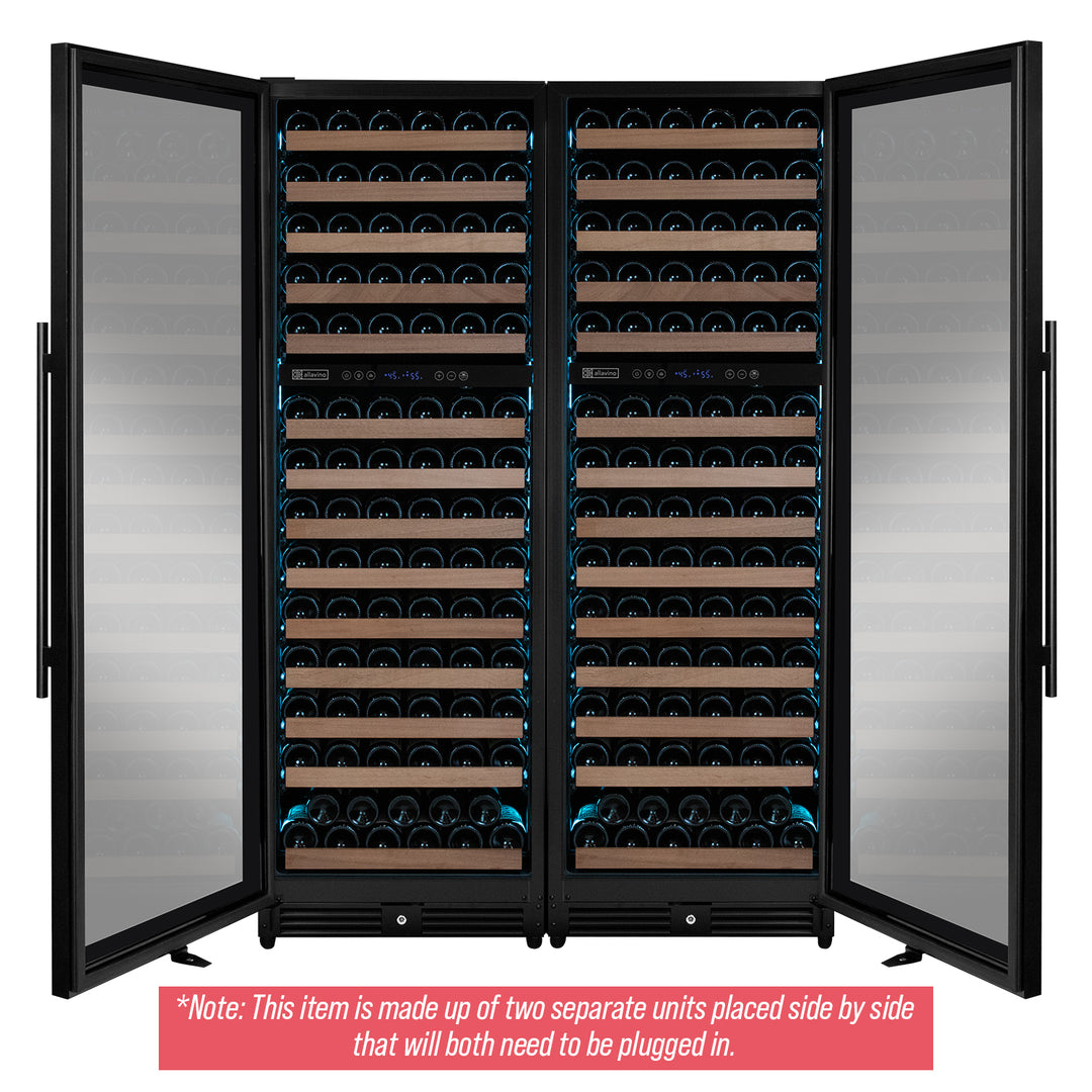 Allavino Reserva 2X-VSW15471D-2B black metal side-by-side wine refrigerators