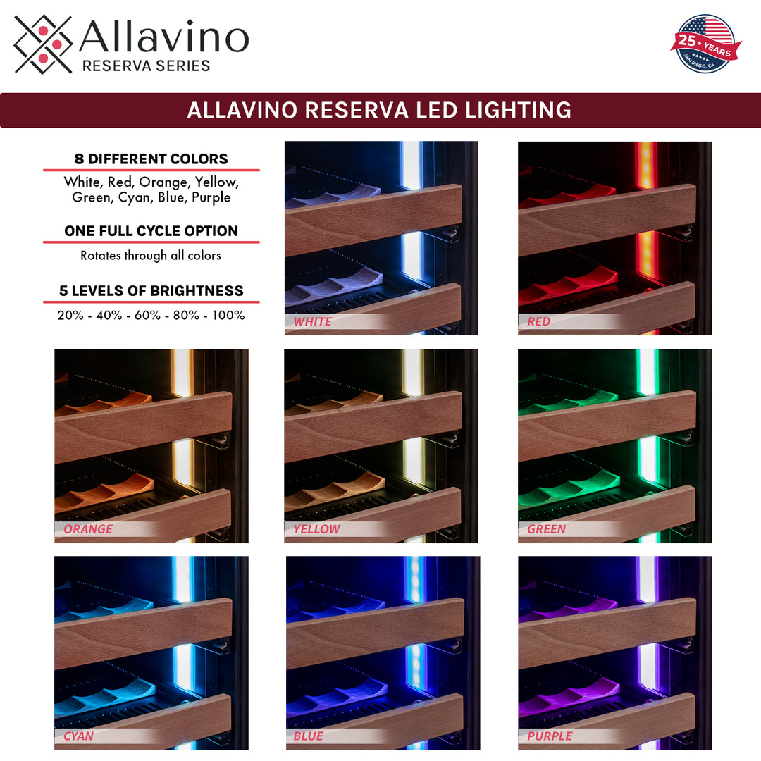 Allavino Reserva 2X-VSW15471D-2S 8 LED Light Colors