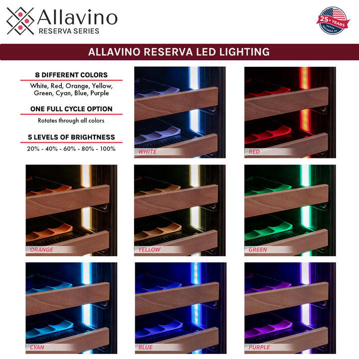 Allavino Reserva 2X-VSW15471D-2S 8 LED Light Colors