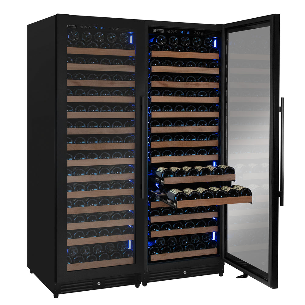 Allavino Reserva 2X-VSW16371S-1B black metal side-by-side wine refrigerators