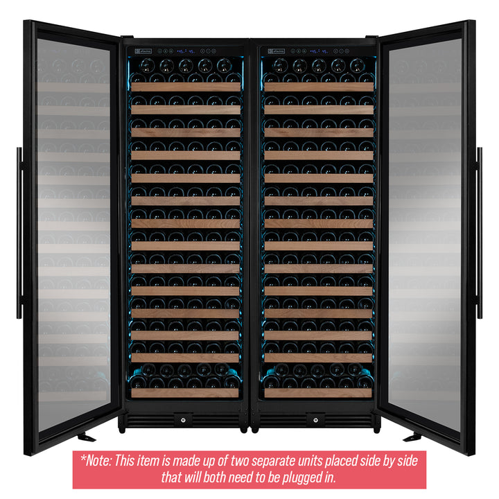 Allavino Reserva 2X-VSW16371S-1B black metal side-by-side wine refrigerators