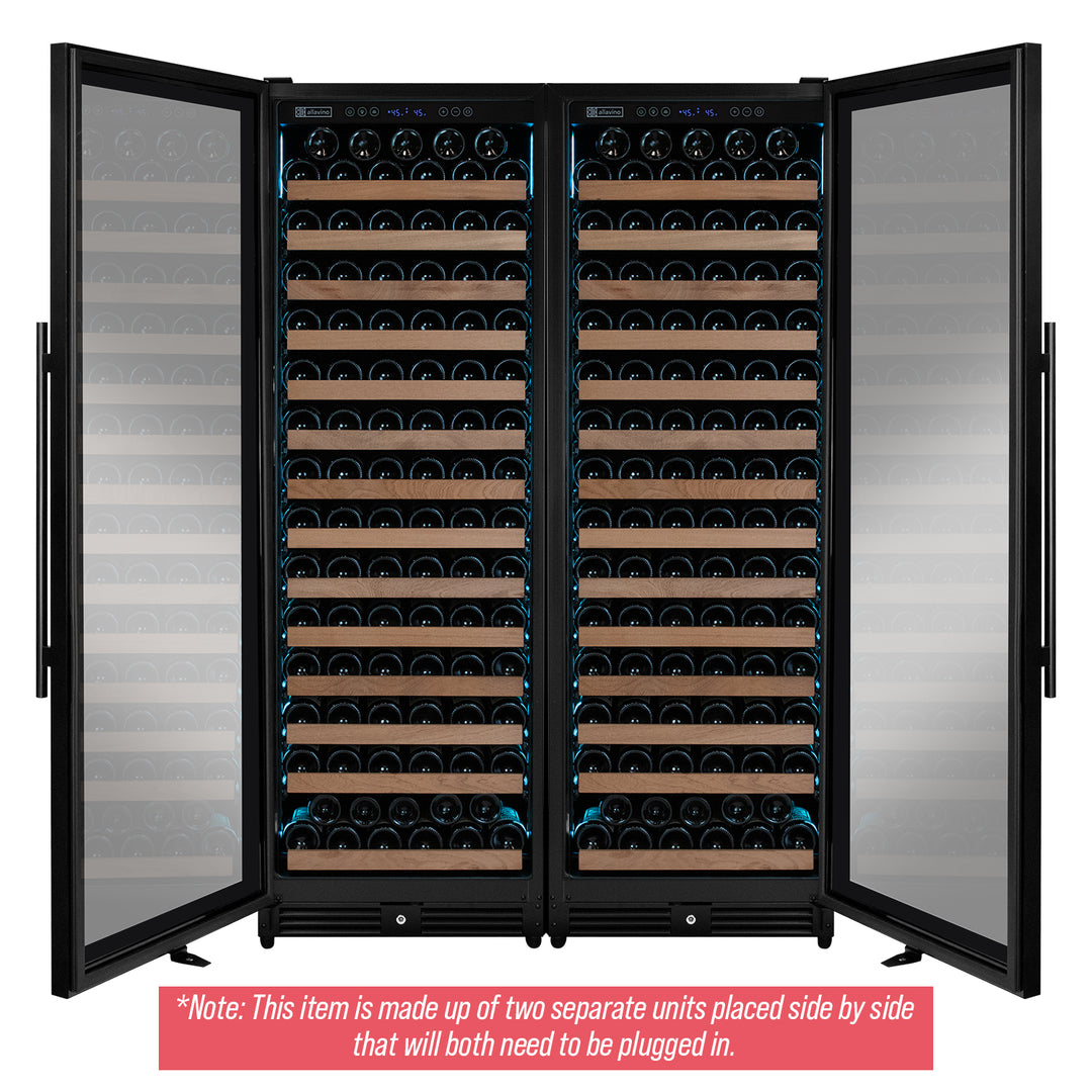 Allavino Reserva 2X-VSW16371S-1B black metal side-by-side wine refrigerators