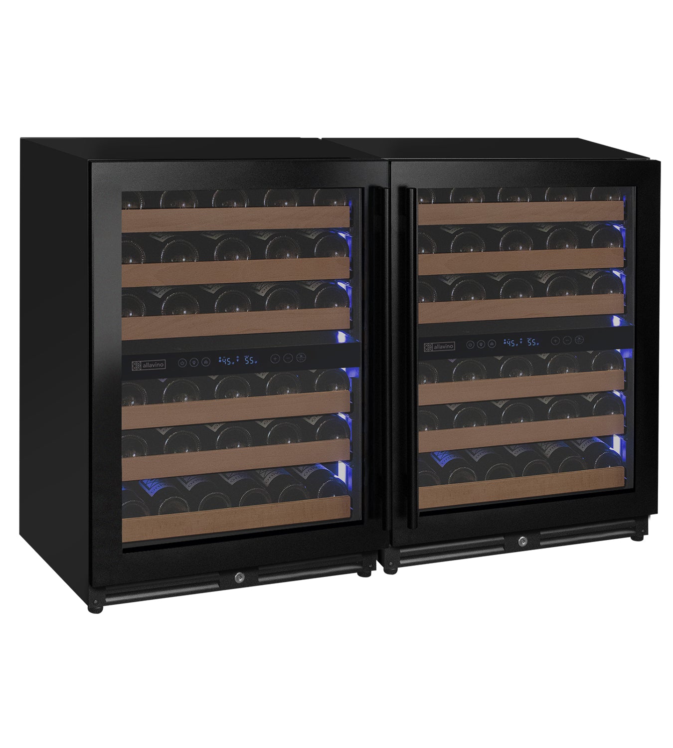 【メンズ右】フォーティーン D.030 2本セット　51° 56° RW SW 102 Bottle Four Zone Built-In Side-by-Side Black Wine Refrigerator