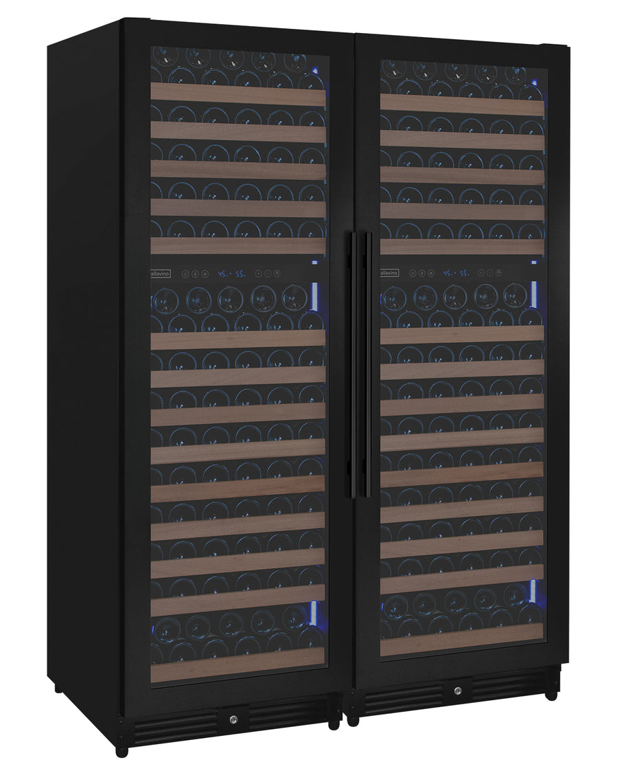 2X-VSW71LD-2B side-by-side black metal wine refrigerator