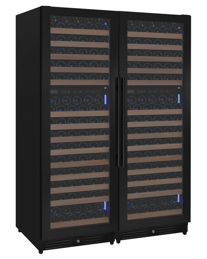 2X-VSW71LD-2B side-by-side black metal wine refrigerator