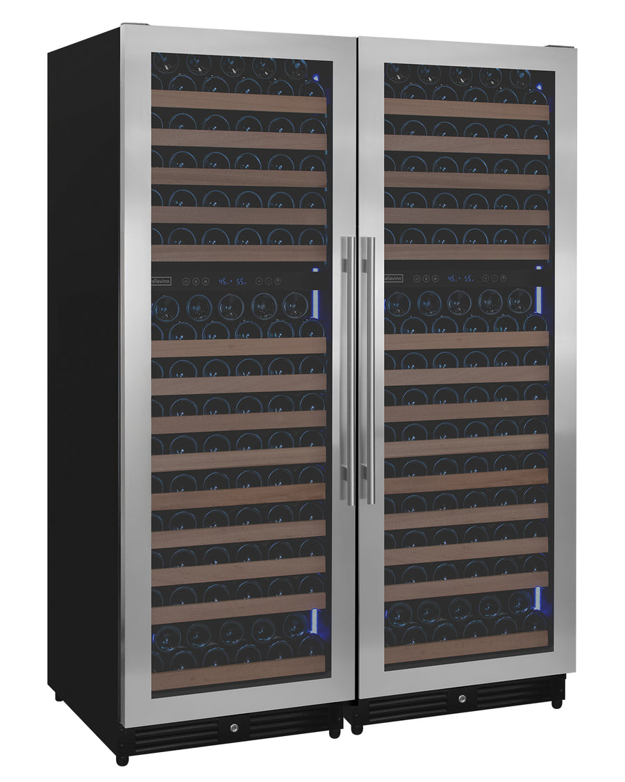 2X-VSW71LD-2S side-by-side 344 bottle wine refrigerator