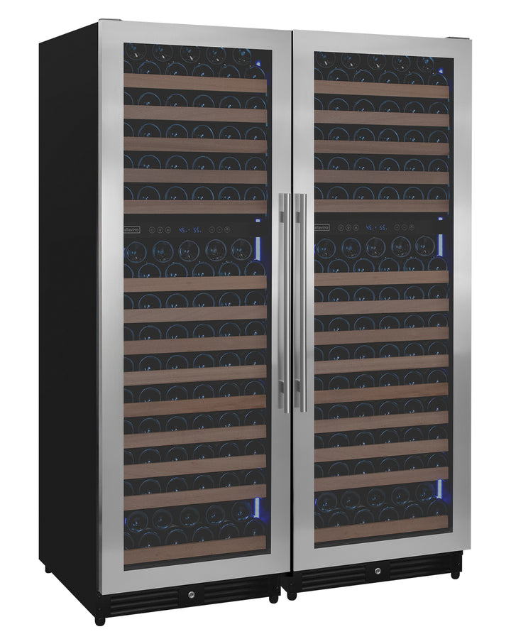 2X-VSW71LD-2S side-by-side 344 bottle wine refrigerator