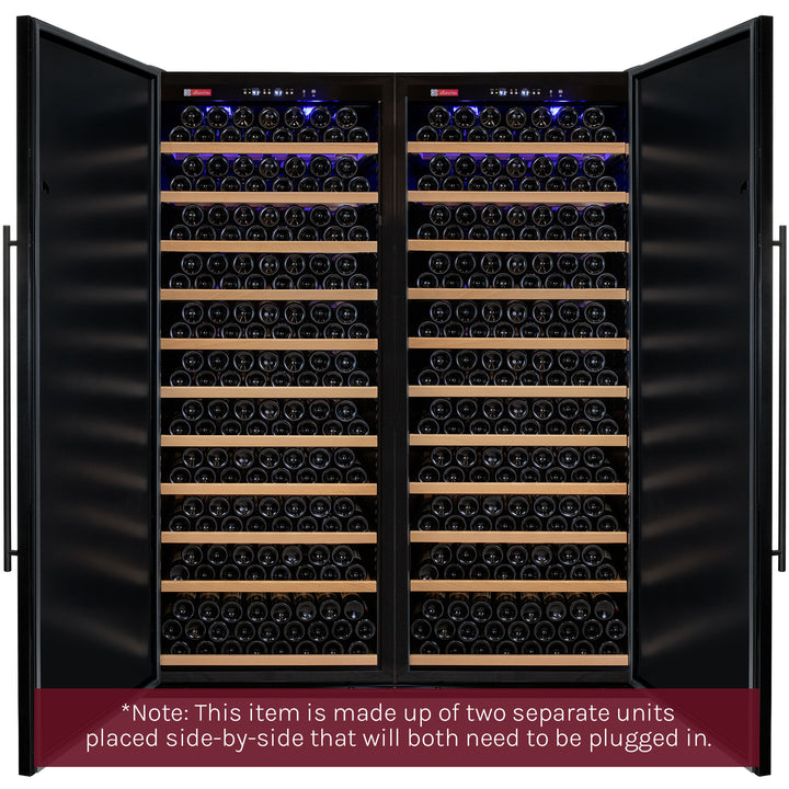 610 bottle side by side dual zone wine refrigerator