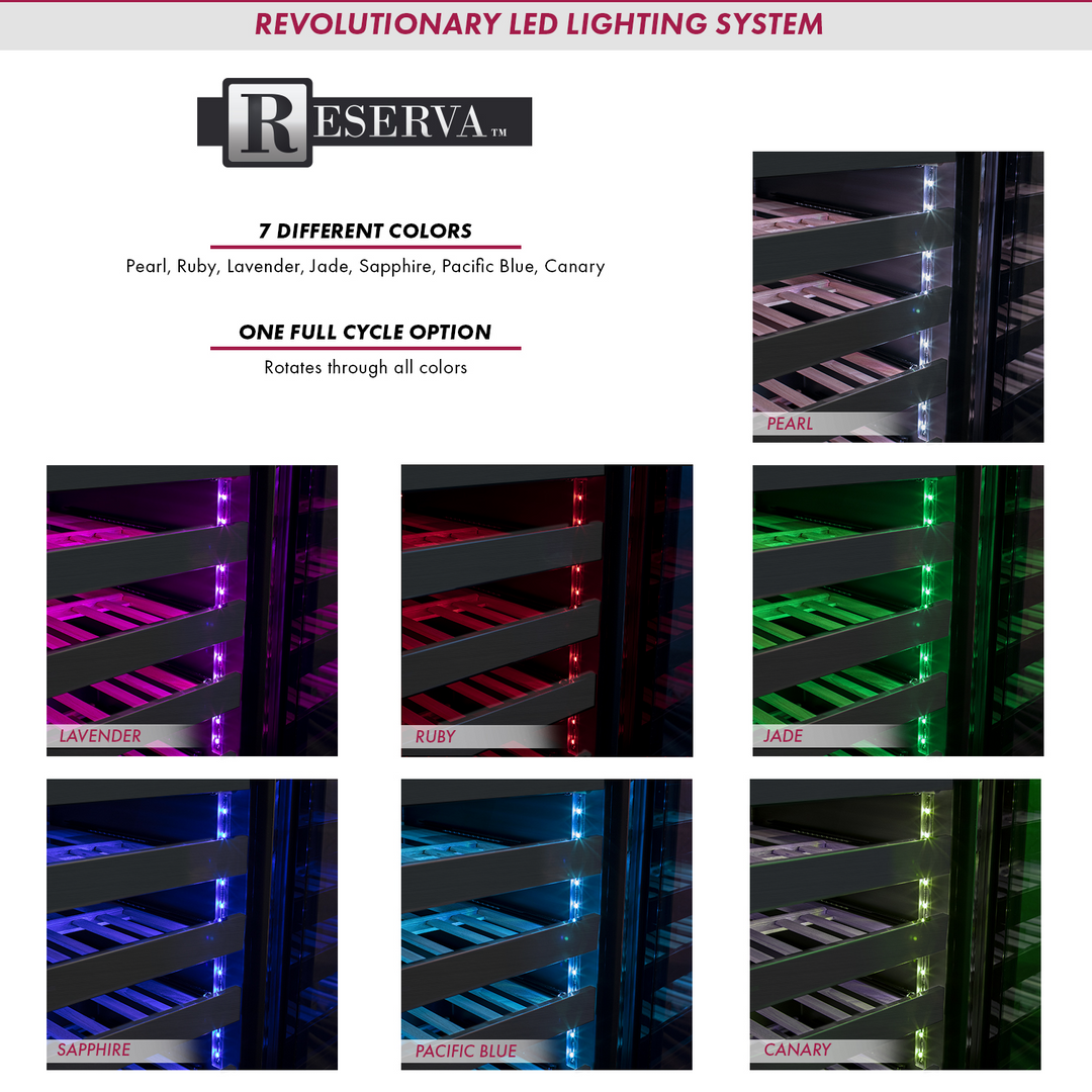 Allavino Reserva BDW5034S-1BSR undercounter wine refrigerator LED lights