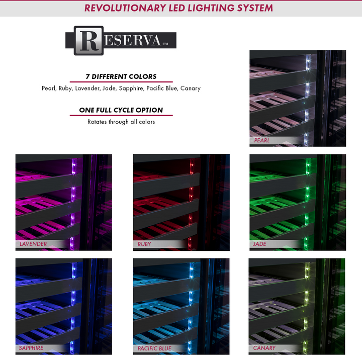 Allavino Reserva 2X-BDW5034D-2BS undercounter wine refrigerator LED lights