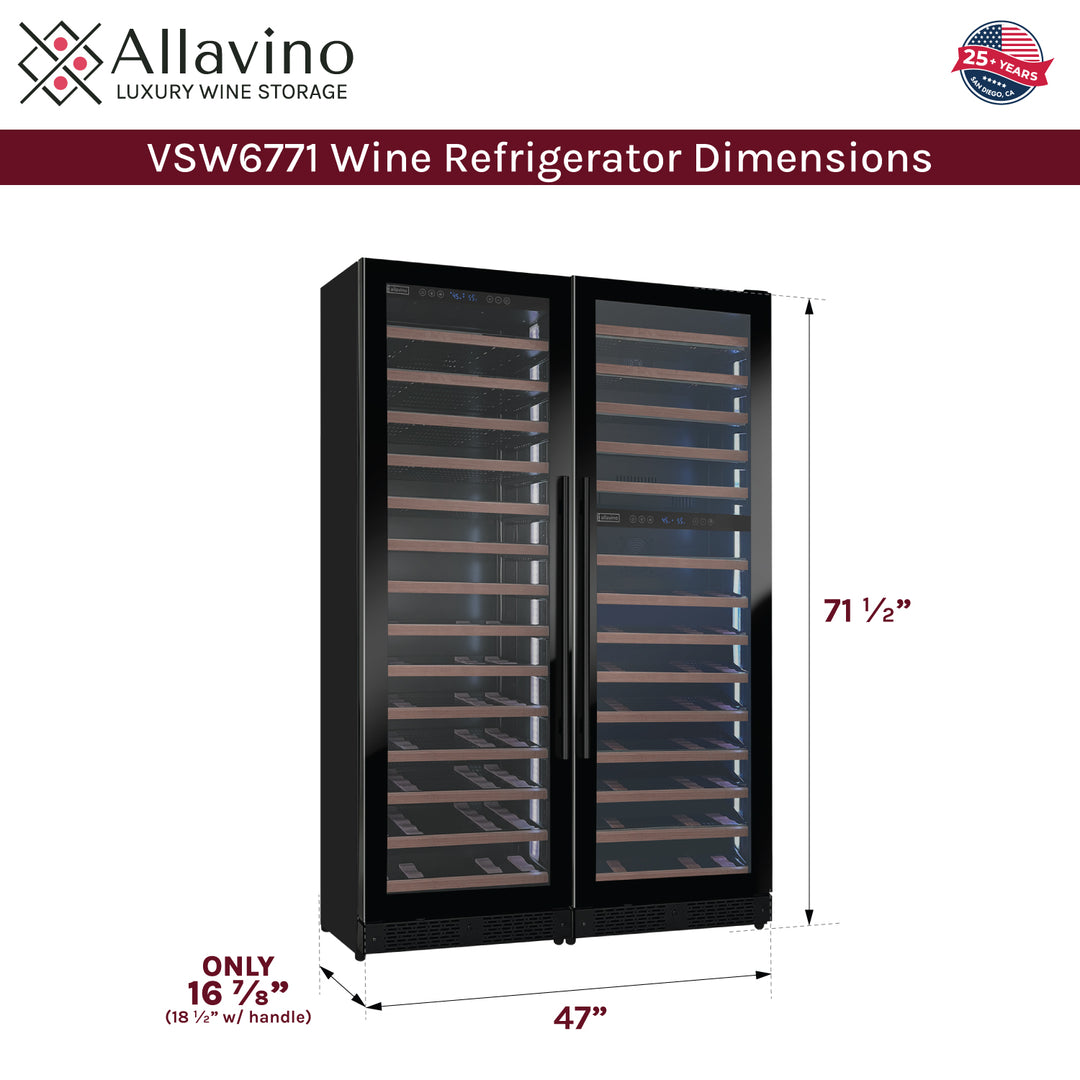 Allavino Reserva 3Z-VSW6771-W three zone wood panel wine refrigerator