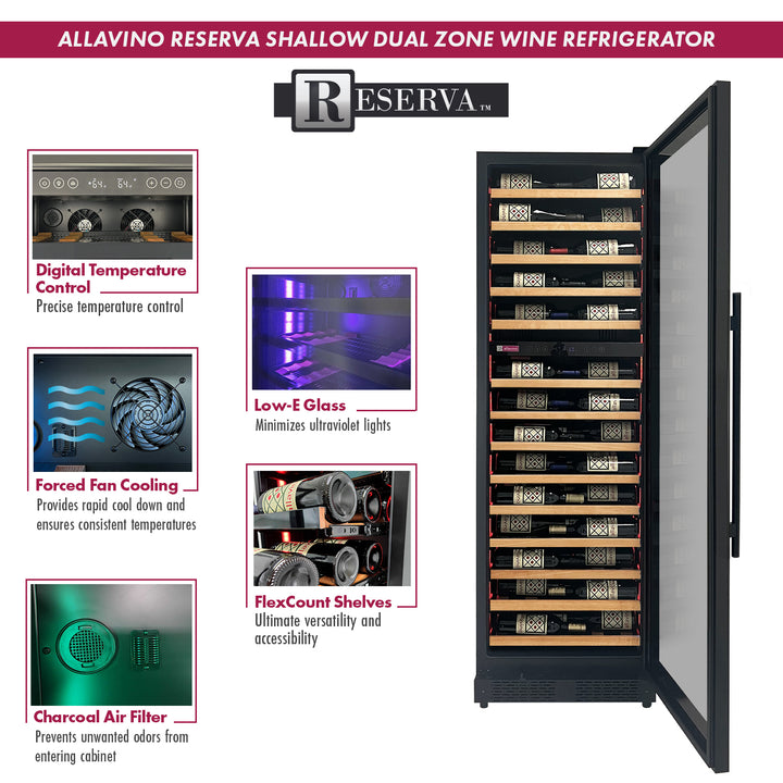 Allavino Reserva 3Z-VSW6771-W Shallow Wine Refrigerator features