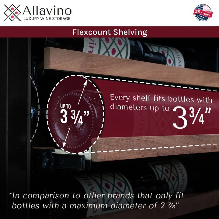 Allavino Reserva VSW6771 shallow depth FlexCount shelves