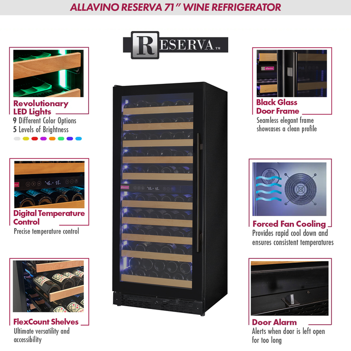 Allavino Reserva VSW11955D-2BGR wine refrigerator features