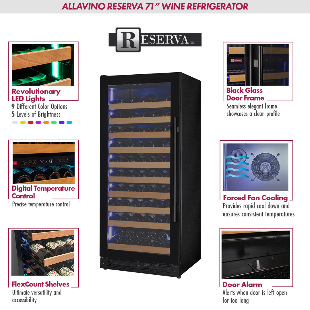 Allavino Reserva VSW11955S-1BGR wine refrigerator features
