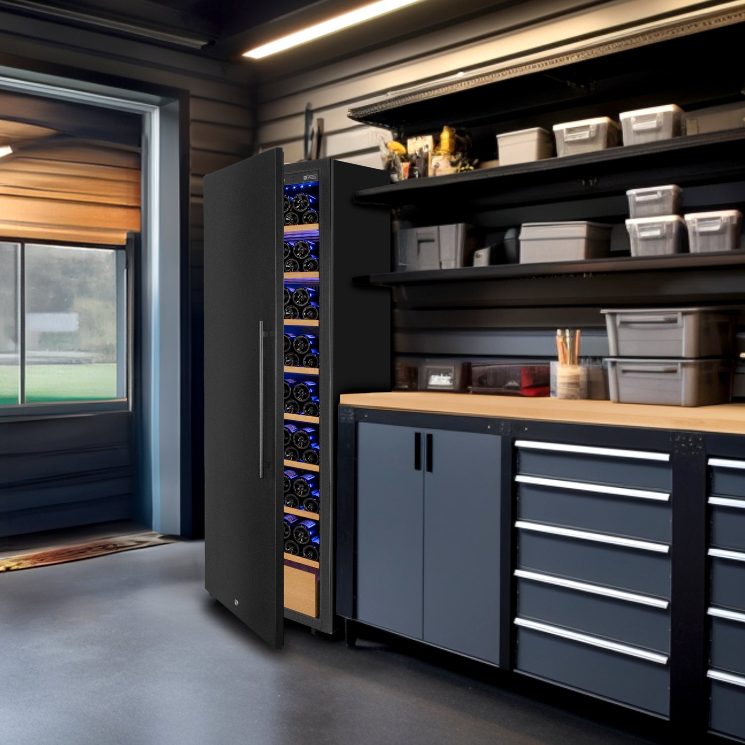 Allavino Single Zone Wine Vault - Solid Black Left Hinge Door