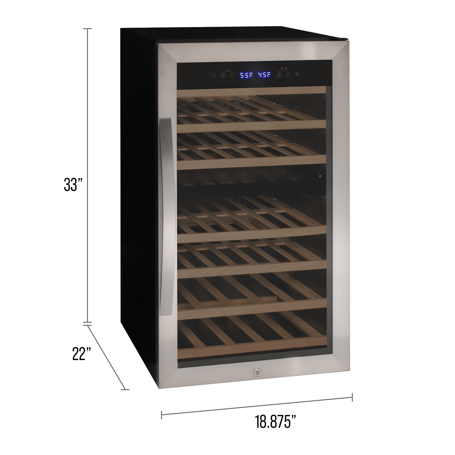 Cascina Series 43 Bottle Dual Zone Stainless Steel Wine