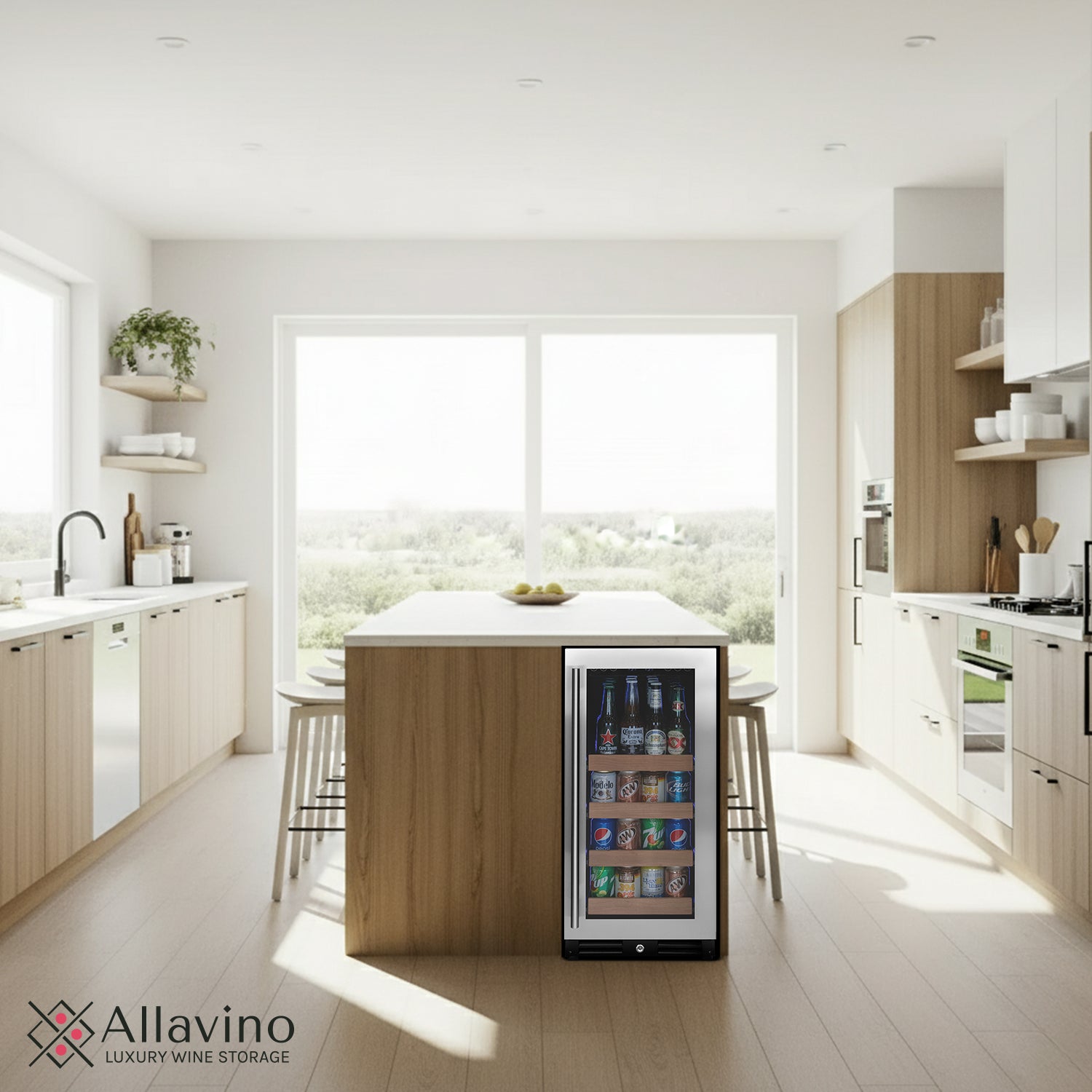 Allavino Reserva Series Stainless Steel Left Hinge Beverage Center