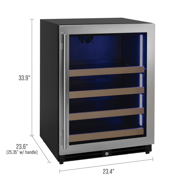 Allavino VSBC24L-2SSR 24 inch wide wine refrigerator dimensions