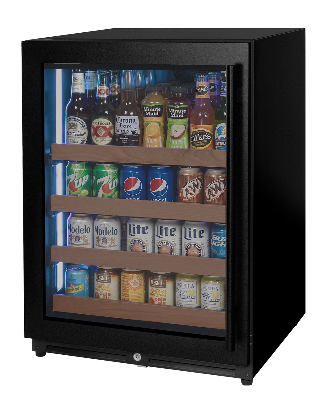 24" Wide Reserva Series Black Left Hinge Beverage Center
