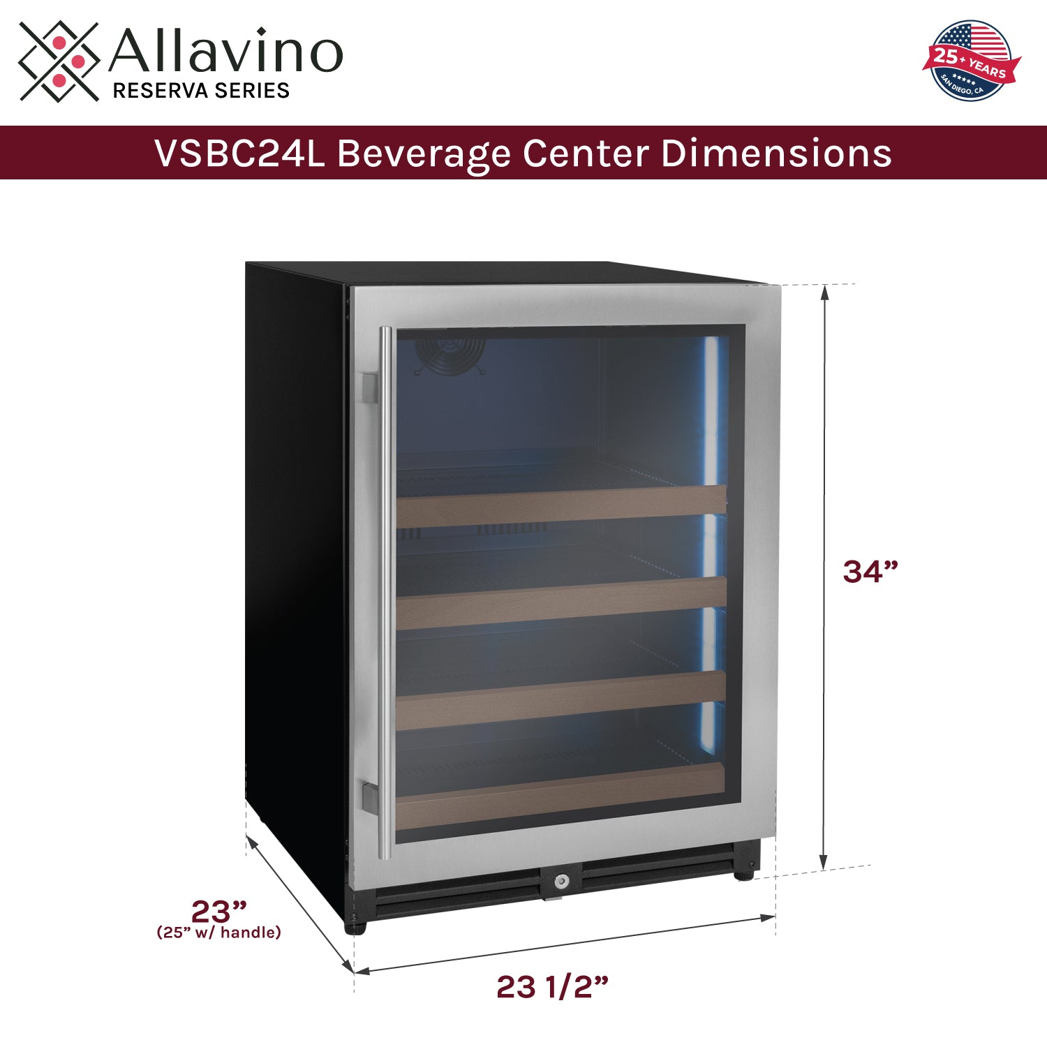 Allavino Reserva Series Stainless Steel Right Hinge Beverage