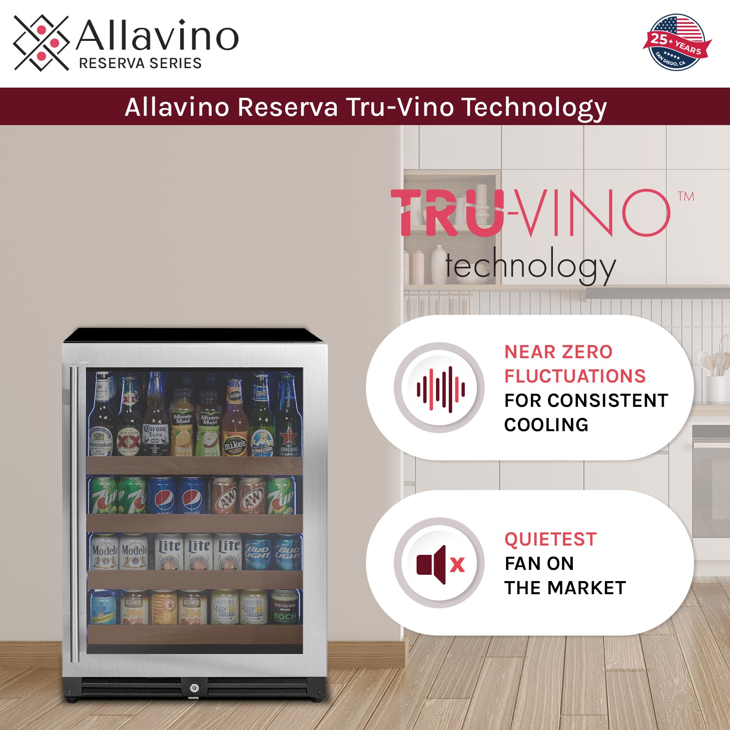 Allavino Reserva Series Stainless Steel Right Hinge Beverage