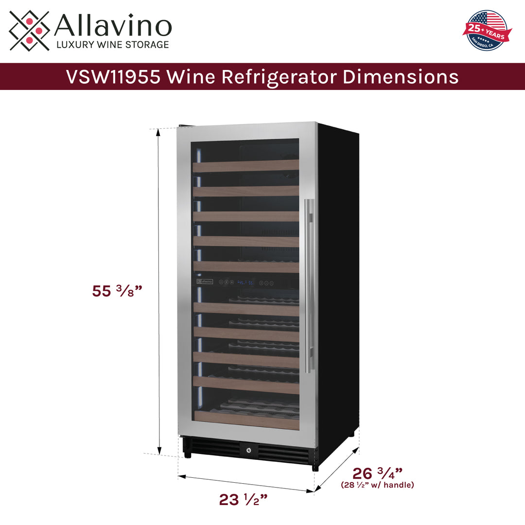 Allavino VSW11955D-2SL dimensions