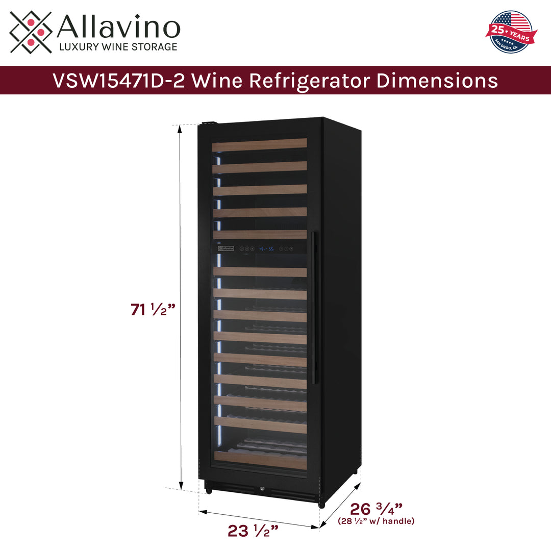 wine refrigerator dimensions