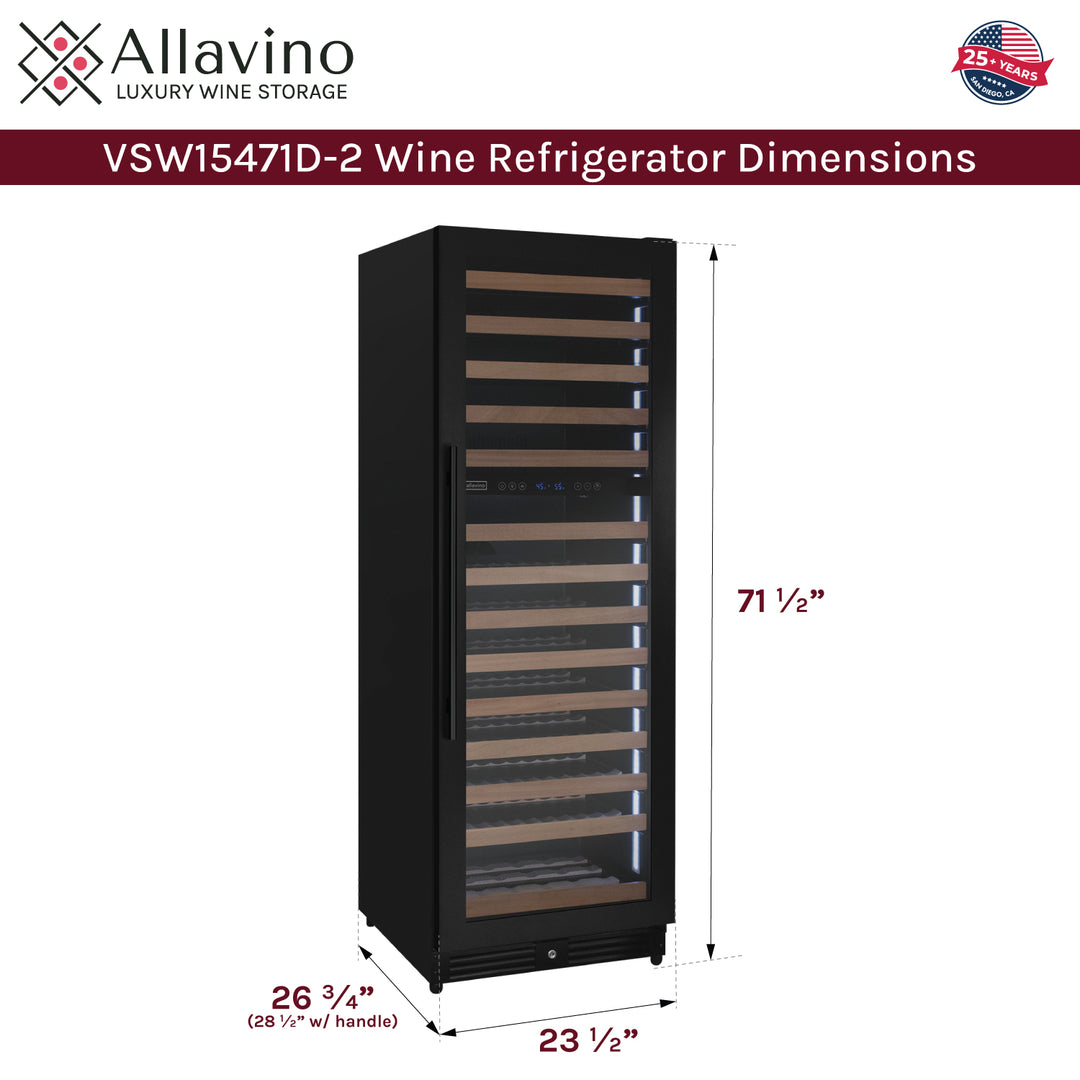 wine refrigerator dimensions