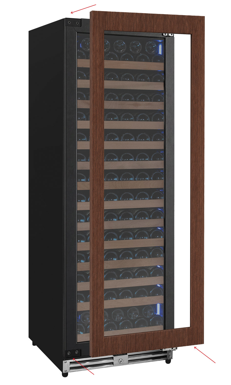 Reserva Series 163 Bottle 71" Tall Single Zone Right Hinge Panel Ready Overlay Wine Cooler Refrigerator